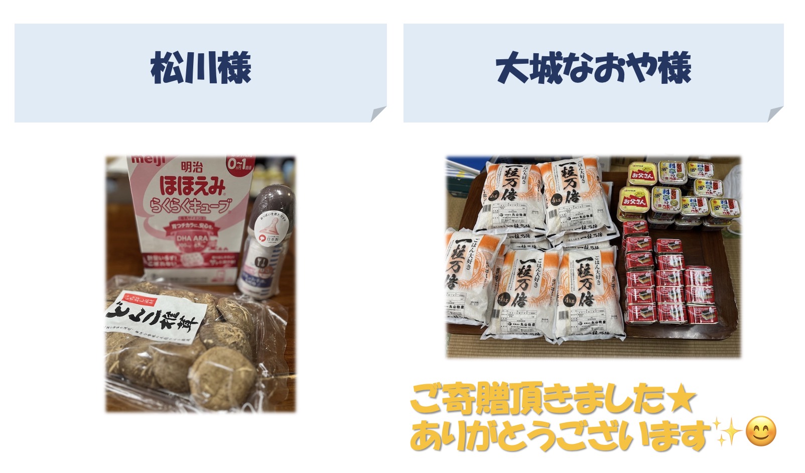 フードバンクのお礼