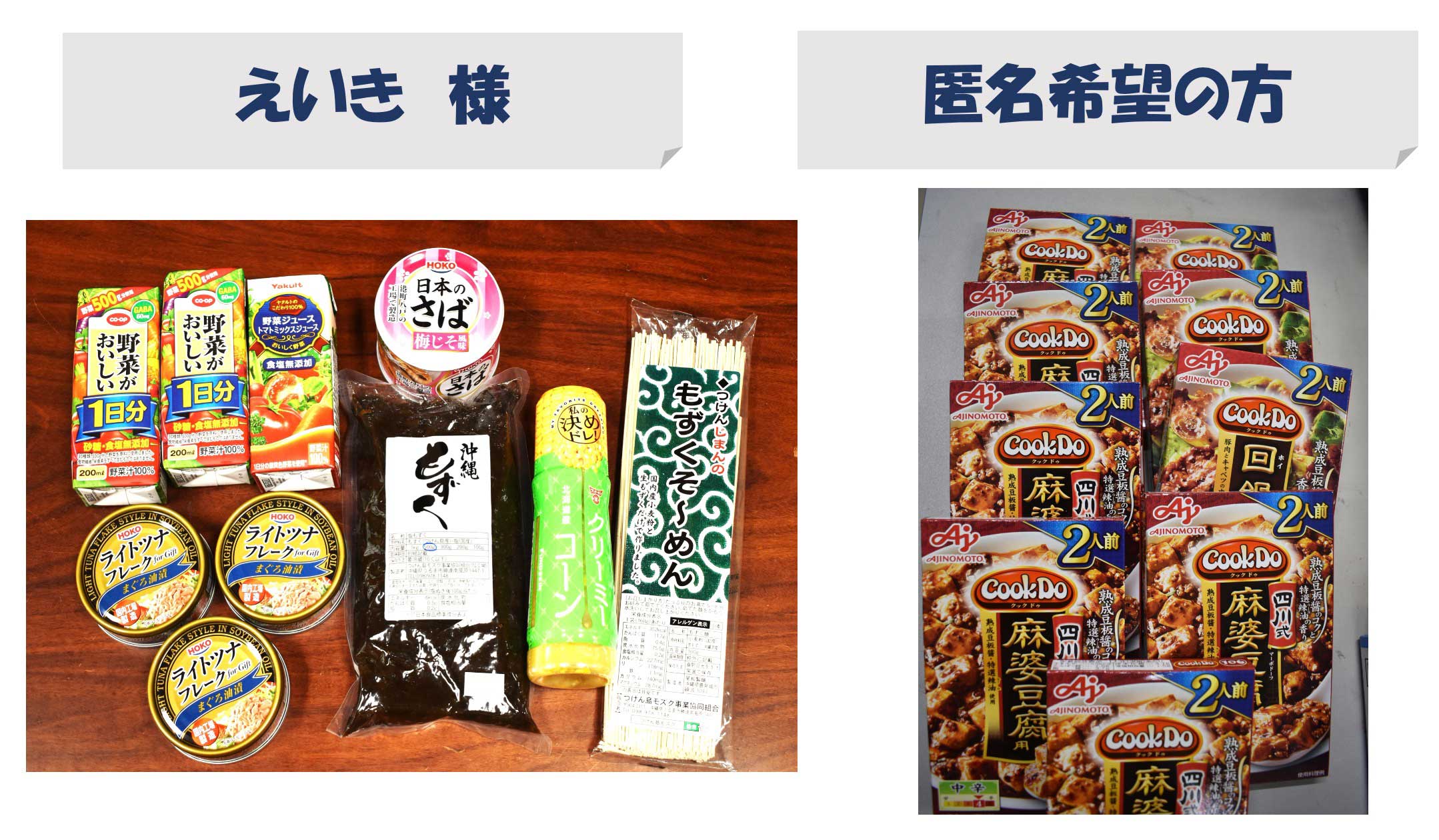フードバンクのお礼